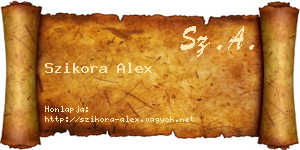 Szikora Alex névjegykártya